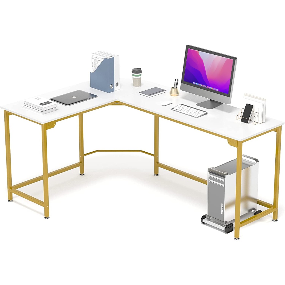 L-Shaped Corner Desk - White: image 1